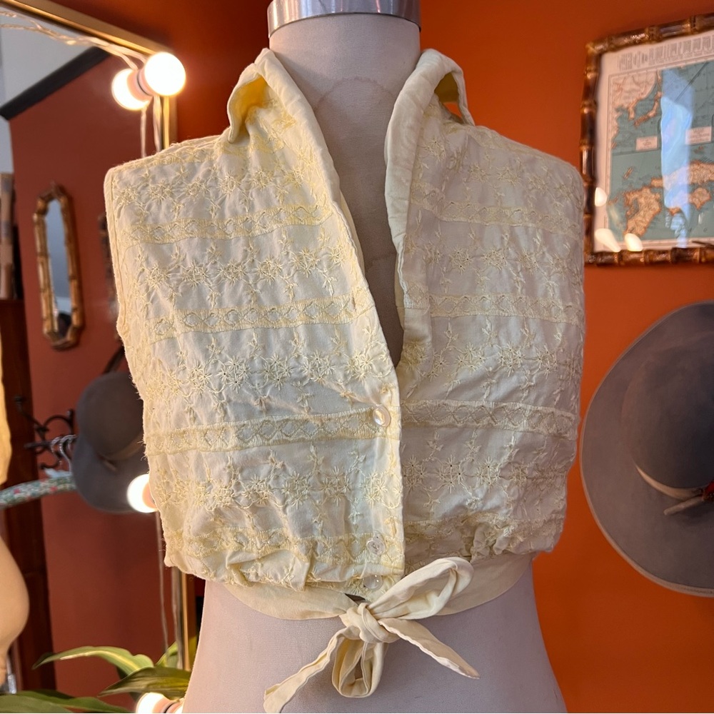 Vintage Embroidered Crop Top